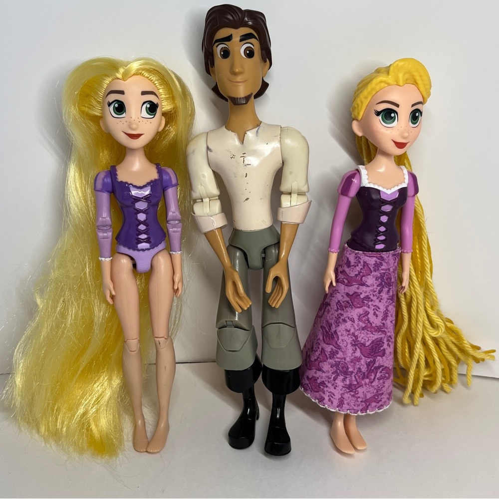 Tangled the Series Disney Doll Lot Rapunzel Flyn Royal Proposal Curl N Twirl